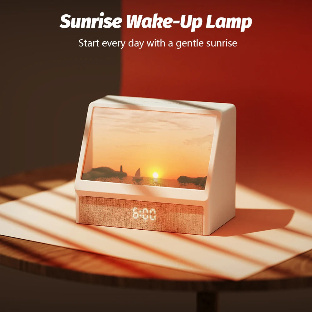 Wake Up Refreshed with Our Bluetooth Sunrise Alarm Clock - Dimmable Light & 12 Soothing Sounds for a Perfect Morning Routine